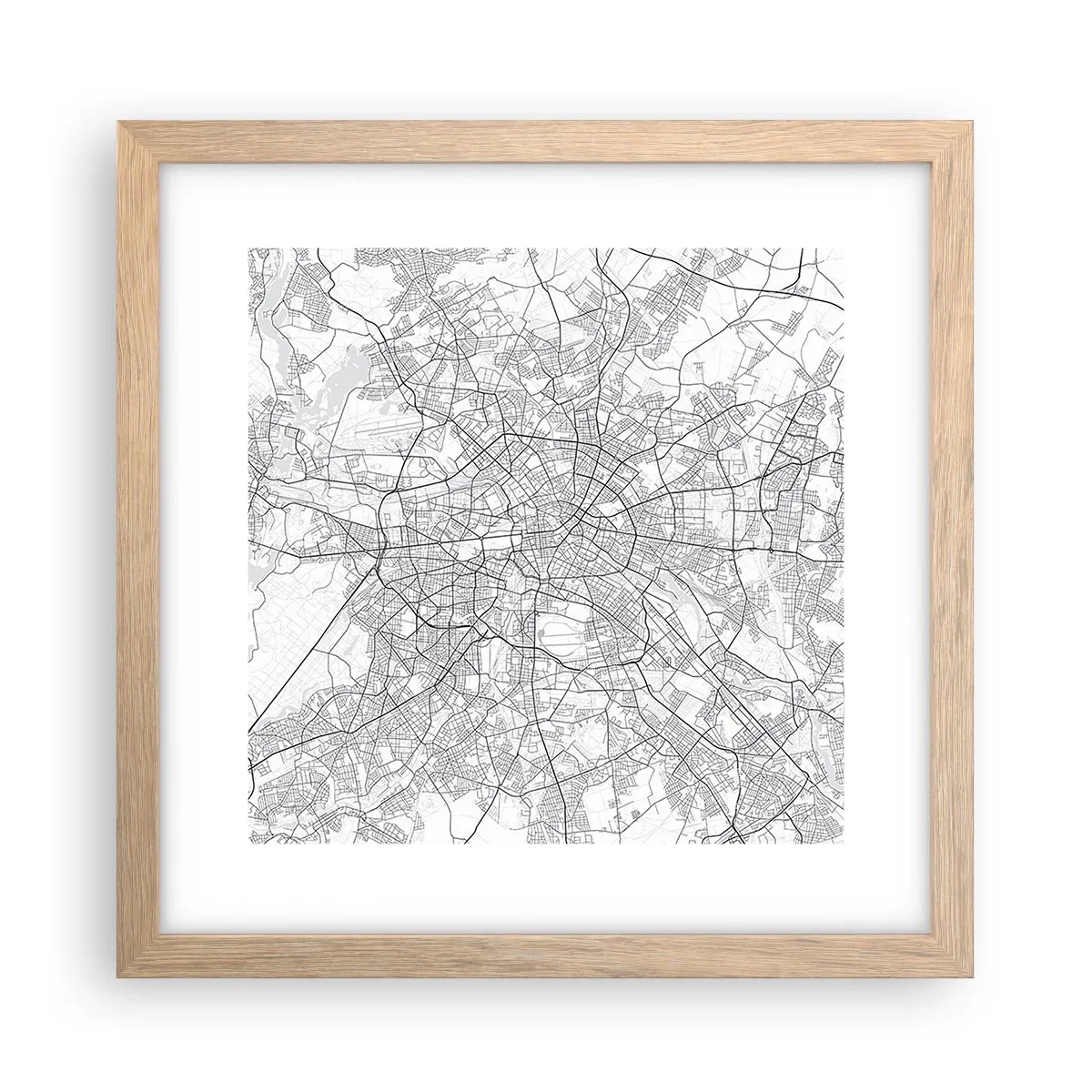 Poster in light oak frame - Flower of Berlin - 30x30 cm