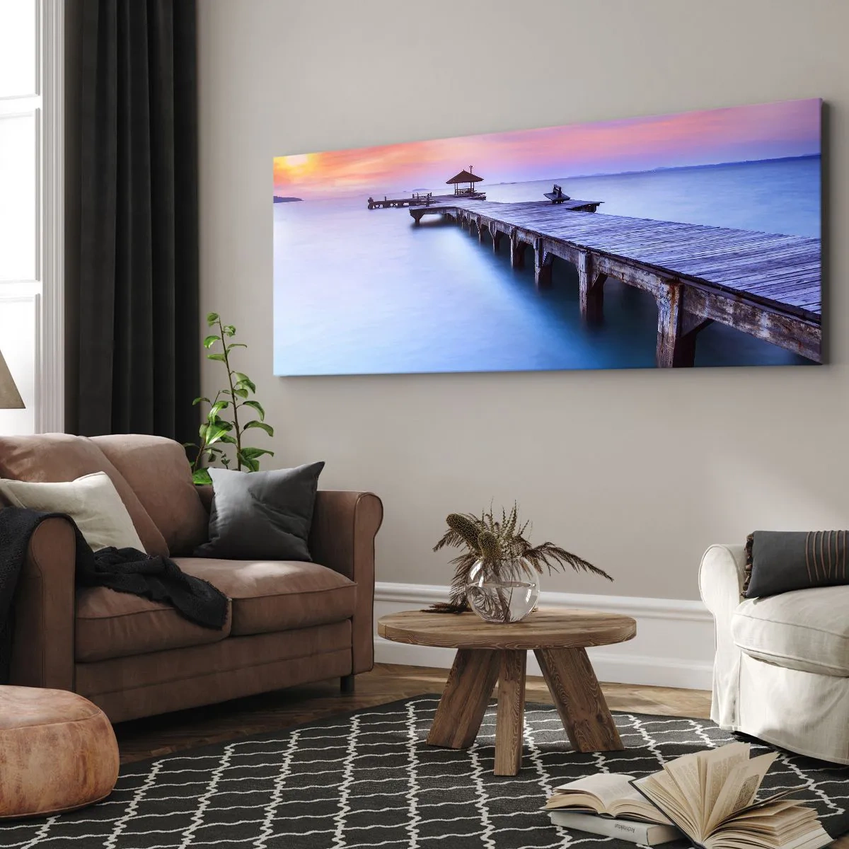 Canvas picture - Sea of Calm to the Horizon - 140x50 cm