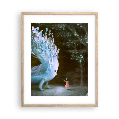 Poster in light oak frame - Fantastic Encounter - 40x50 cm
