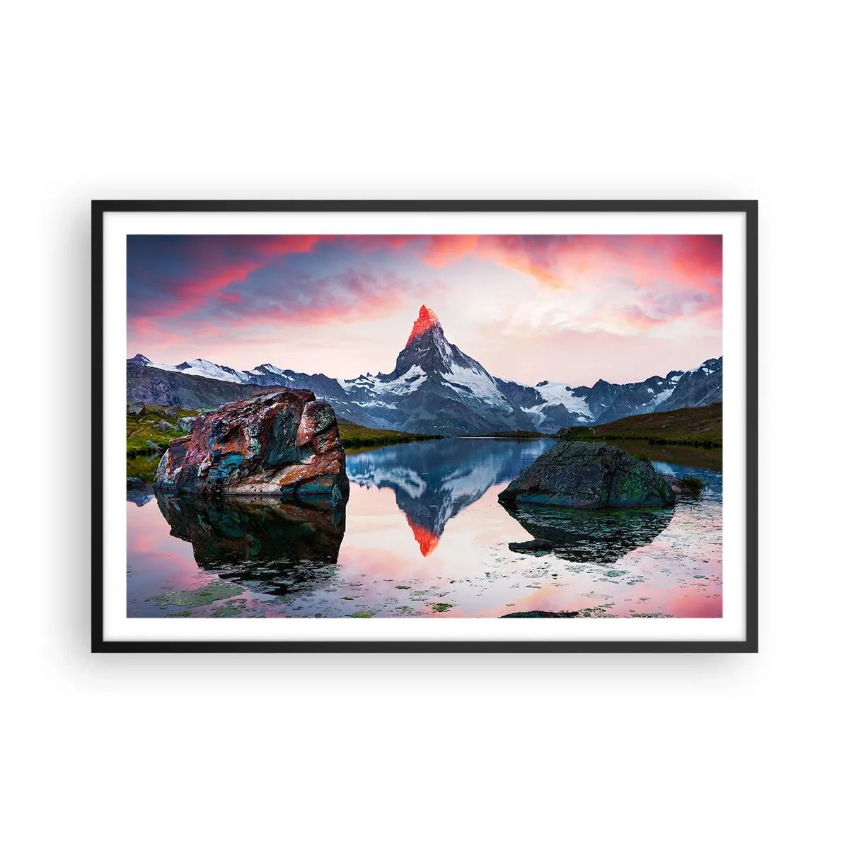 Poster in black frame - Heart of the Mountains Is Hot - 91x61 cm
