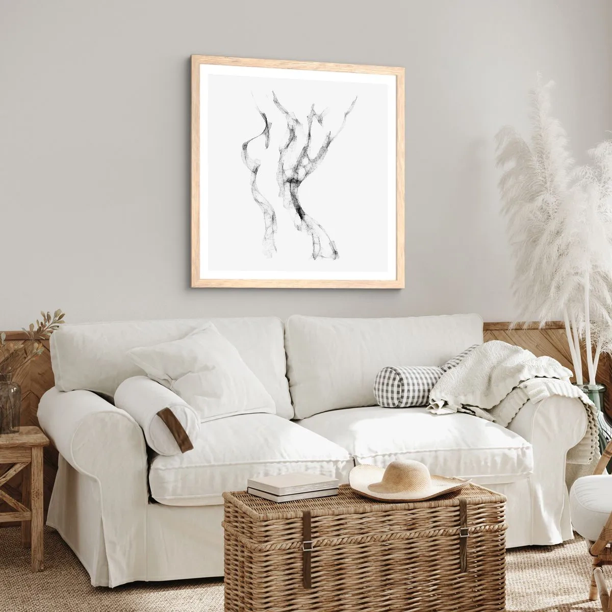 Poster in light oak frame - Beautiful and Strong - 30x30 cm