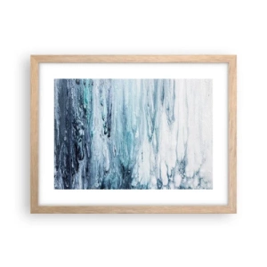 Poster in light oak frame - Blue Icicles - 40x30 cm