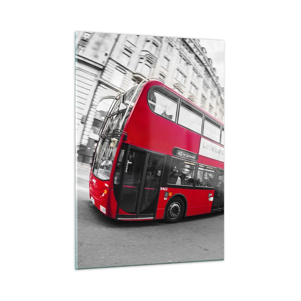 Glass picture - Traditional London -By Bus - 50x70 cm