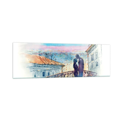 Glass picture - Parisian Lovers - 160x50 cm