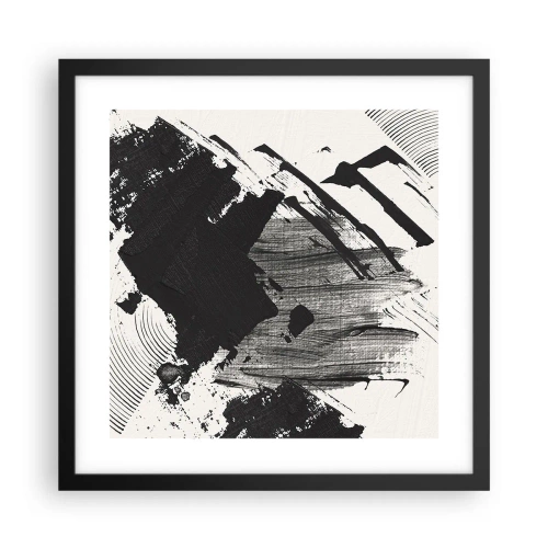 Poster in black frame - Abstract - Expression of Black - 40x40 cm