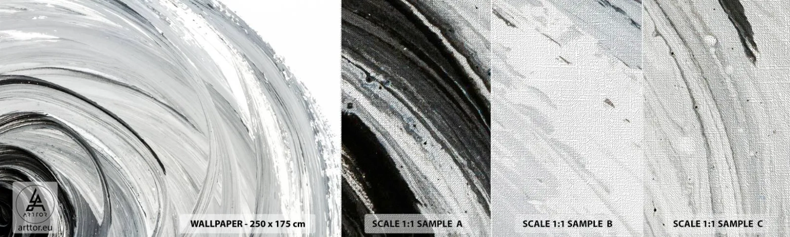 Photo Wallpaper Sample Premium Canvas - Orbital Composition - Minimalistic, Piece, Paint - 100x30 cm