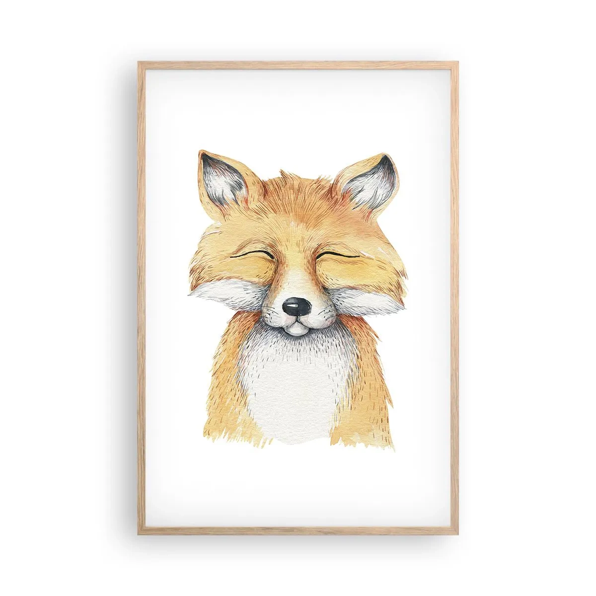 Poster in light oak frame - Fox Moods - 61x91 cm
