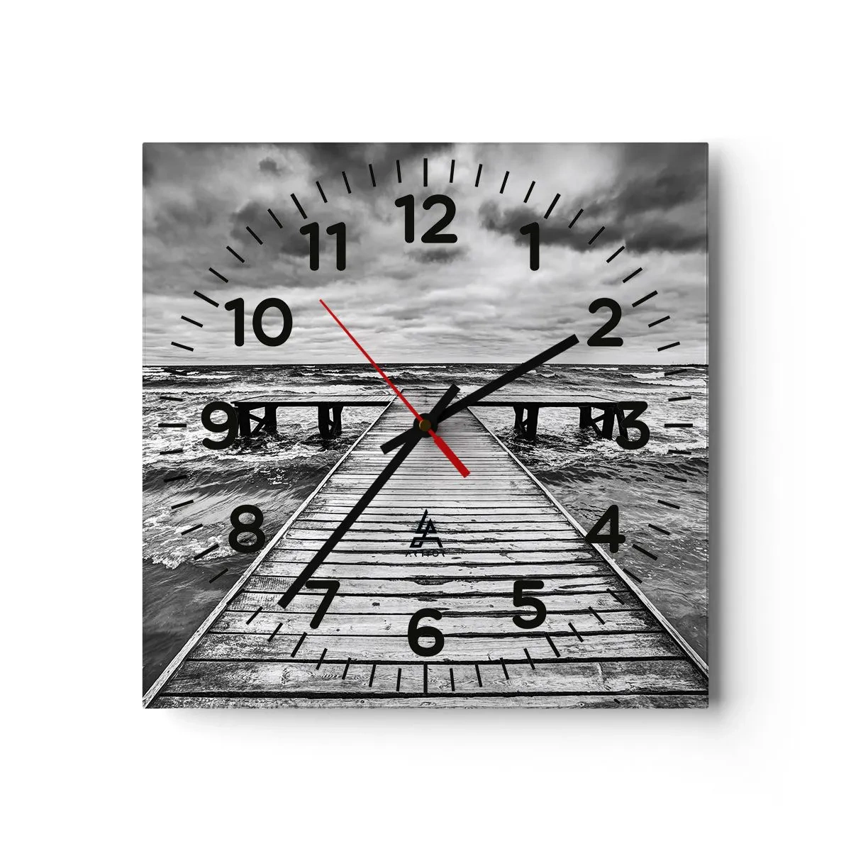 Wall clock - Clock on glass - Waiting for the Wind to Blow away - 40x40 cm