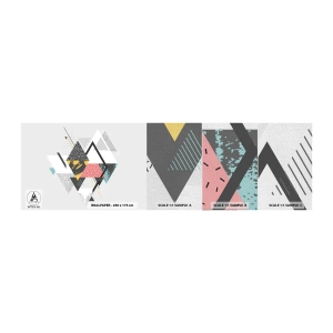 Photo Wallpaper Sample Premium Canvas - Variation for Triangle and Rhombus - Abstraction, Piece, Triangles - 100x30 cm