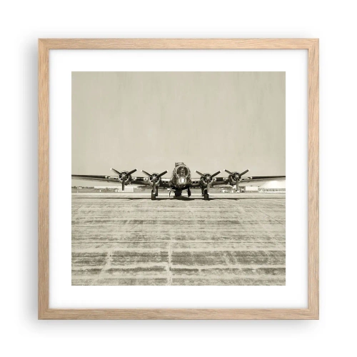 Poster in light oak frame - Ready as Always - 40x40 cm