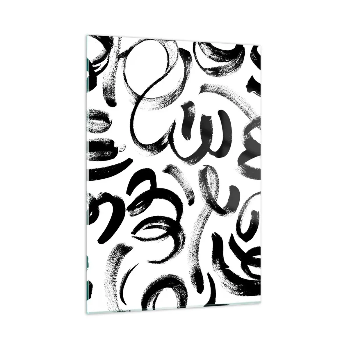 Glass picture - Black on White - 50x70 cm