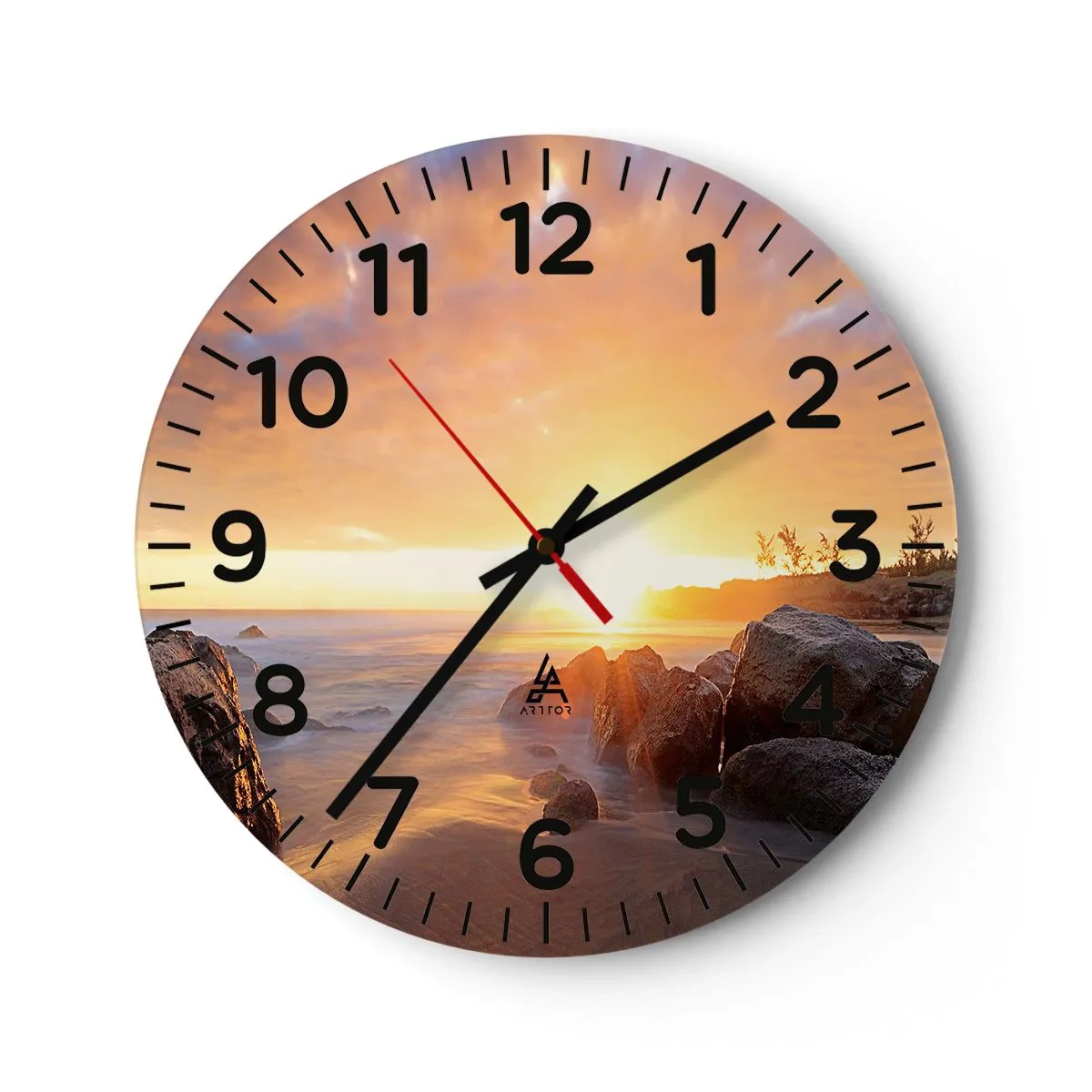 Wall clock - Clock on glass - Shiny Breeze of the Evening - 40x40 cm