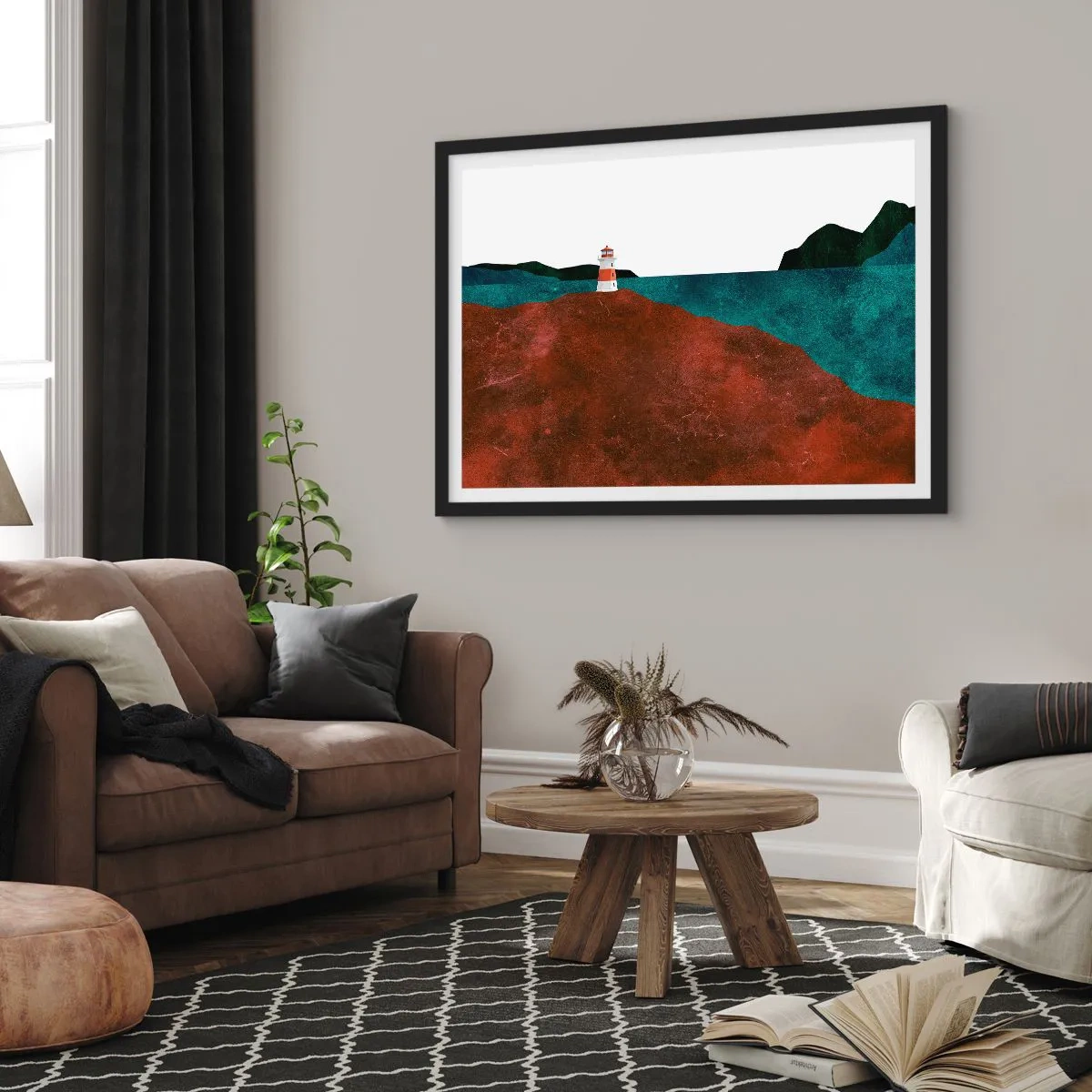 Poster in black frame - Gazing at the Sea - 91x61 cm