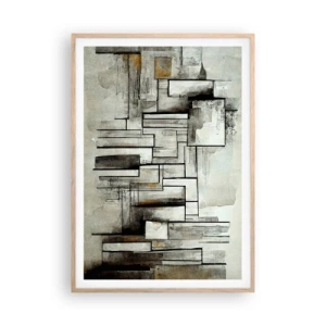 Poster in light oak frame - Power of Simplicity - 70x100 cm