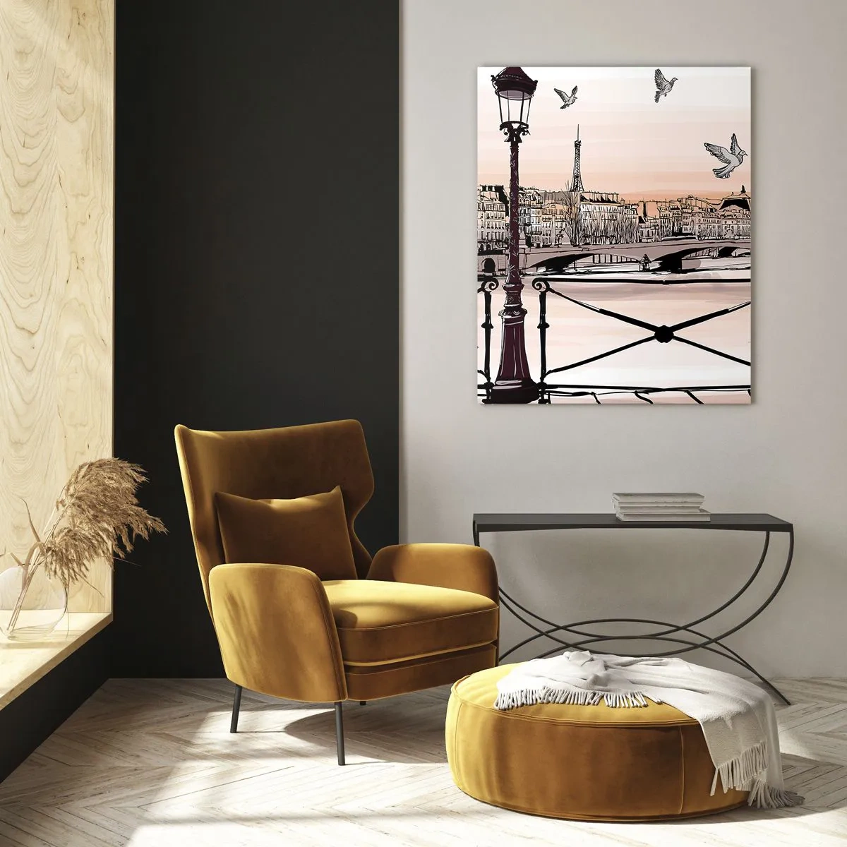 Glass picture - Over the Roofs of Paris - 50x70 cm