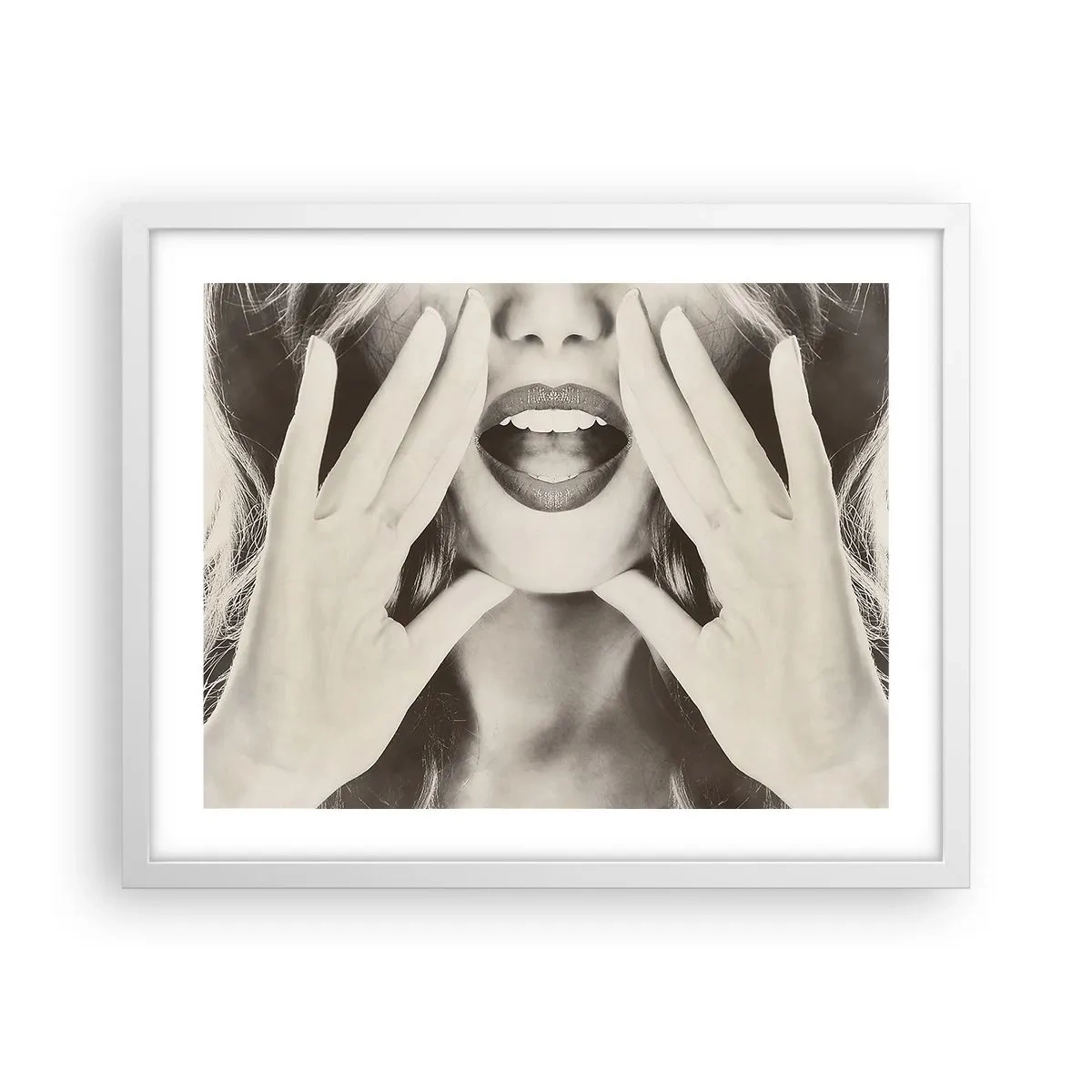 Poster in white frmae - Coming! - 50x40 cm