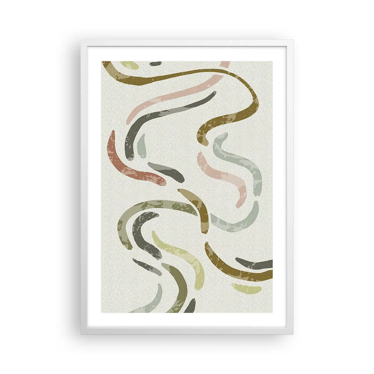 Poster in white frmae - Cheerful Dance of Abstraction - 50x70 cm