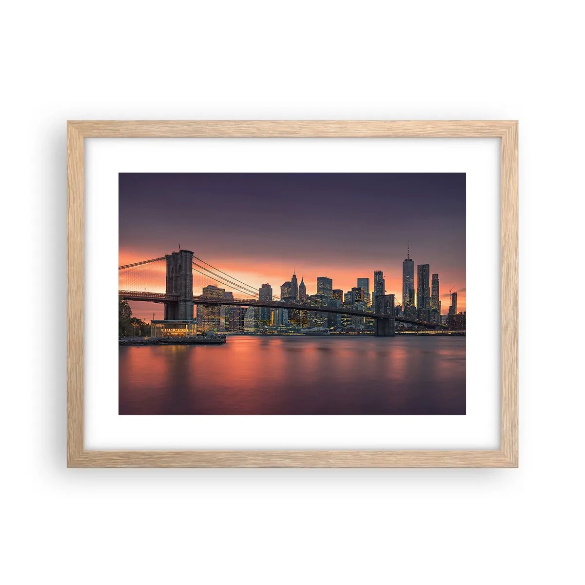 Poster in light oak frame - Submerged in Lilac Silence - 40x30 cm