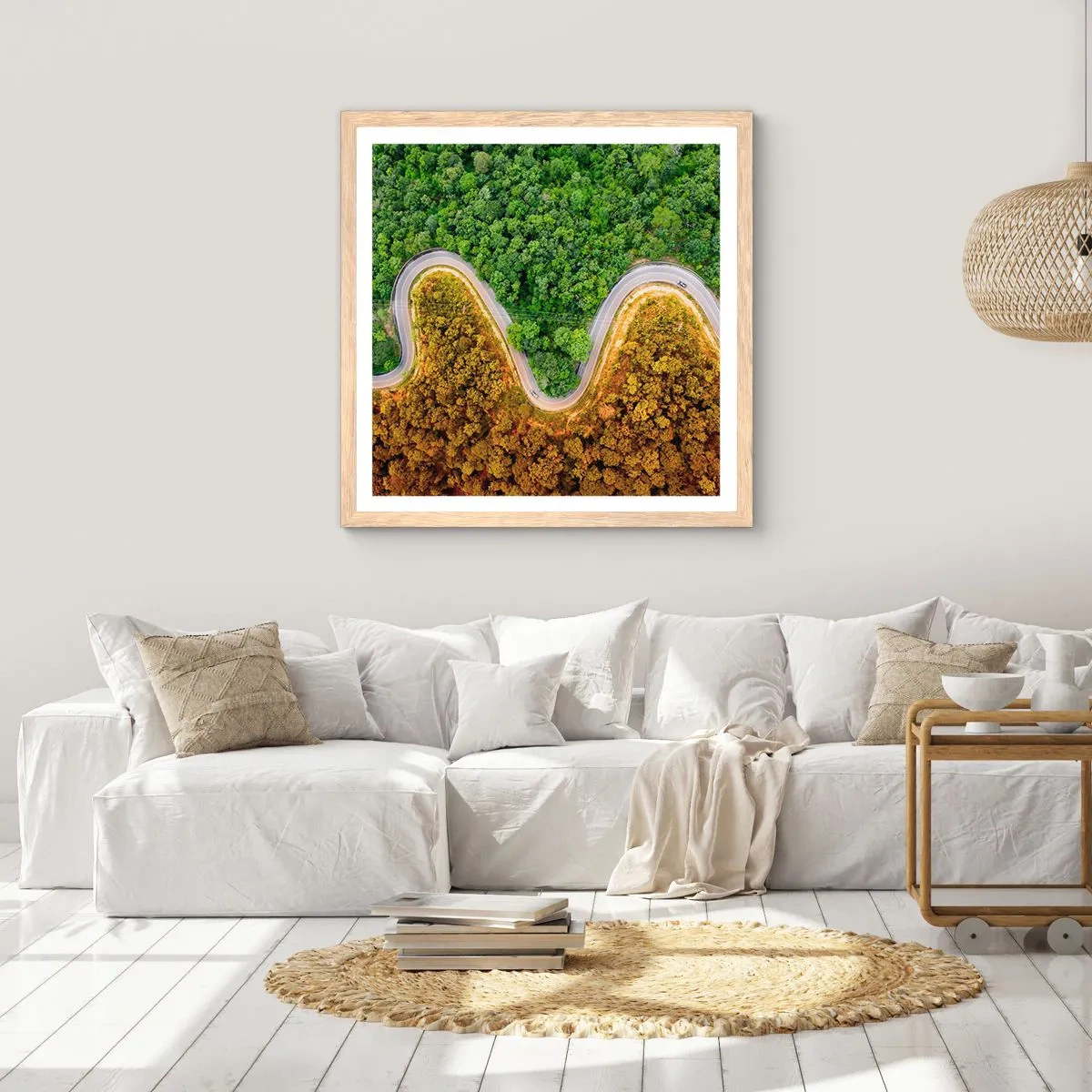 Poster in light oak frame - Borders and Breakthroughs - 60x60 cm