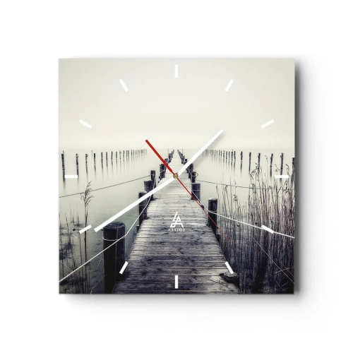 Wall clock - Clock on glass - Immerse Yourself in Peace - 30x30 cm