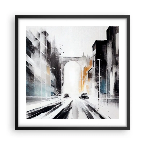 Poster in black frame - Study of a City: Architecture and Movement - 50x50 cm