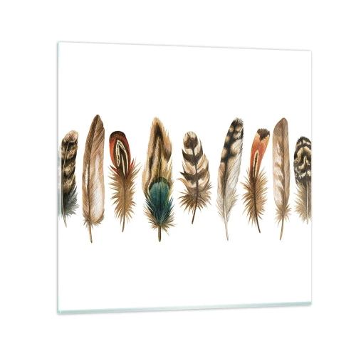 Glass picture - Feather Variation - 60x60 cm