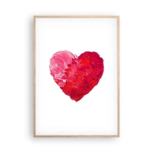 Poster in light oak frame - All You Need Is Love - 70x100 cm