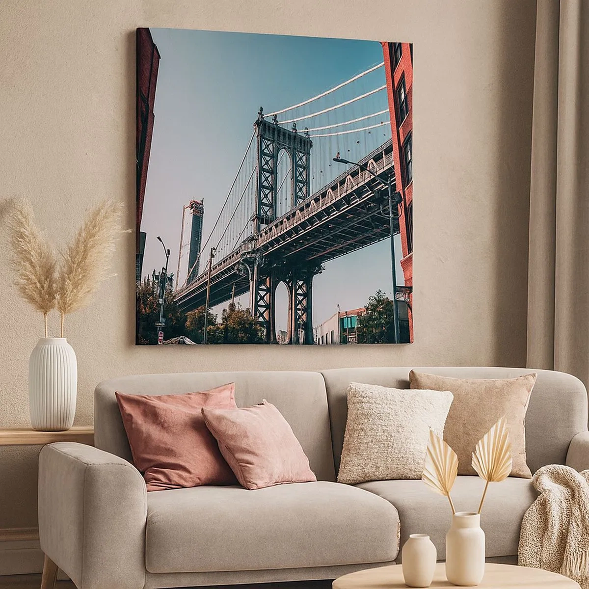 Canvas picture - Over the City Waves - 30x30 cm