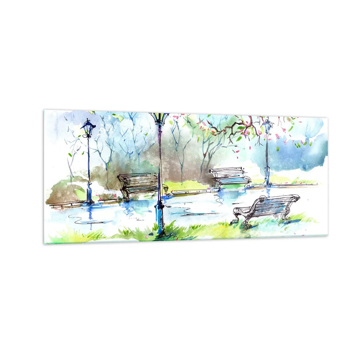 Glass picture - Charm of Park Silence - 100x40 cm