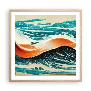 Poster in light oak frame - Surfer's Dream - 60x60 cm