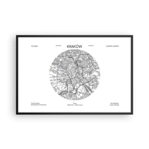 Poster in black frame - Anatomy of Crocow - 91x61 cm