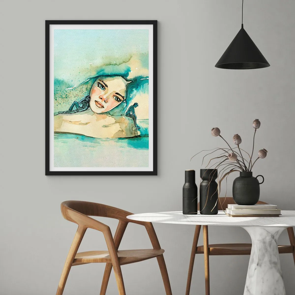 Poster in black frame - Am I Blue? - 40x50 cm