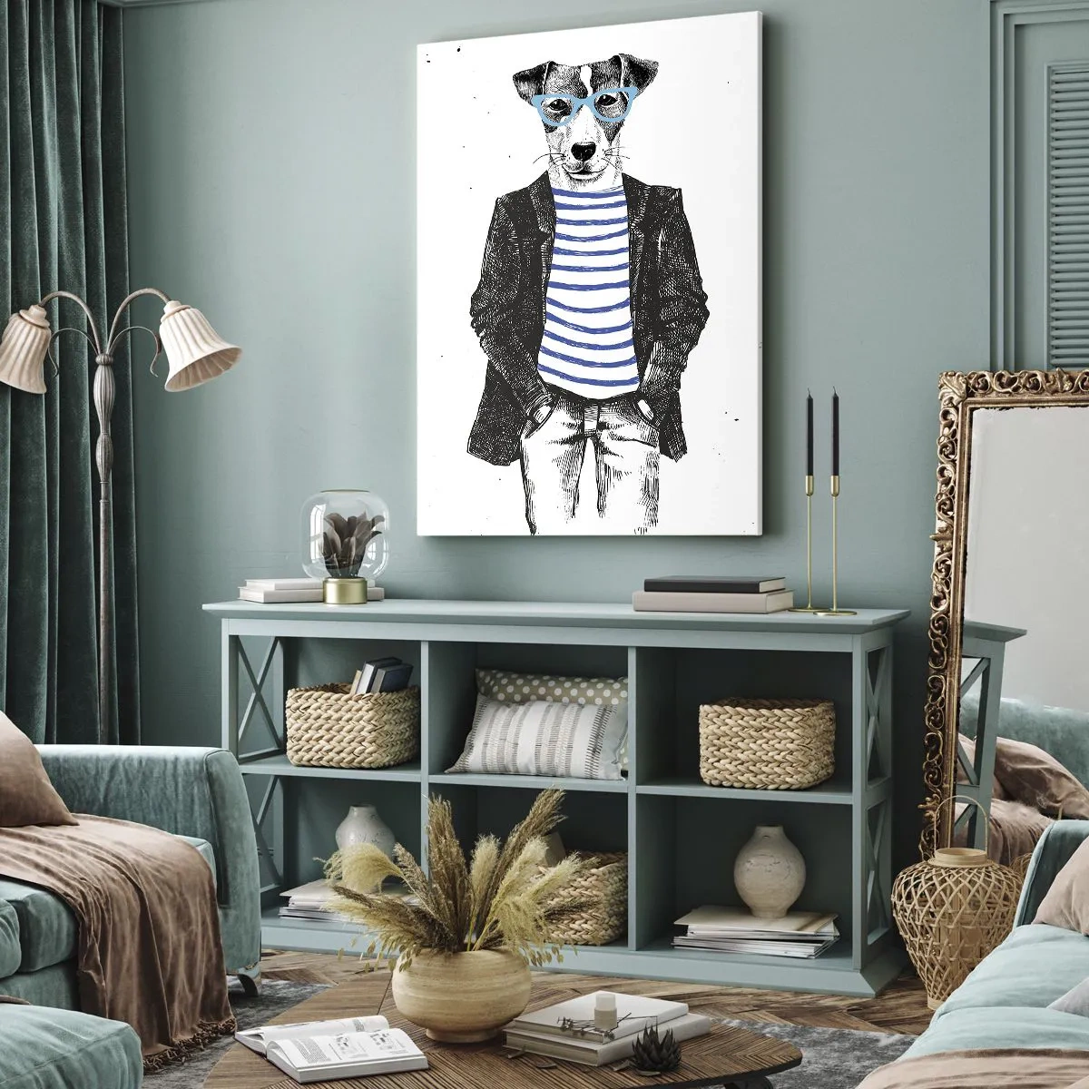 Canvas picture - Gentleman Dog - 70x100 cm