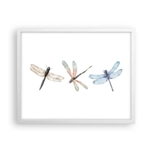 Poster in white frmae - Lightness of Dragonflies  - 50x40 cm