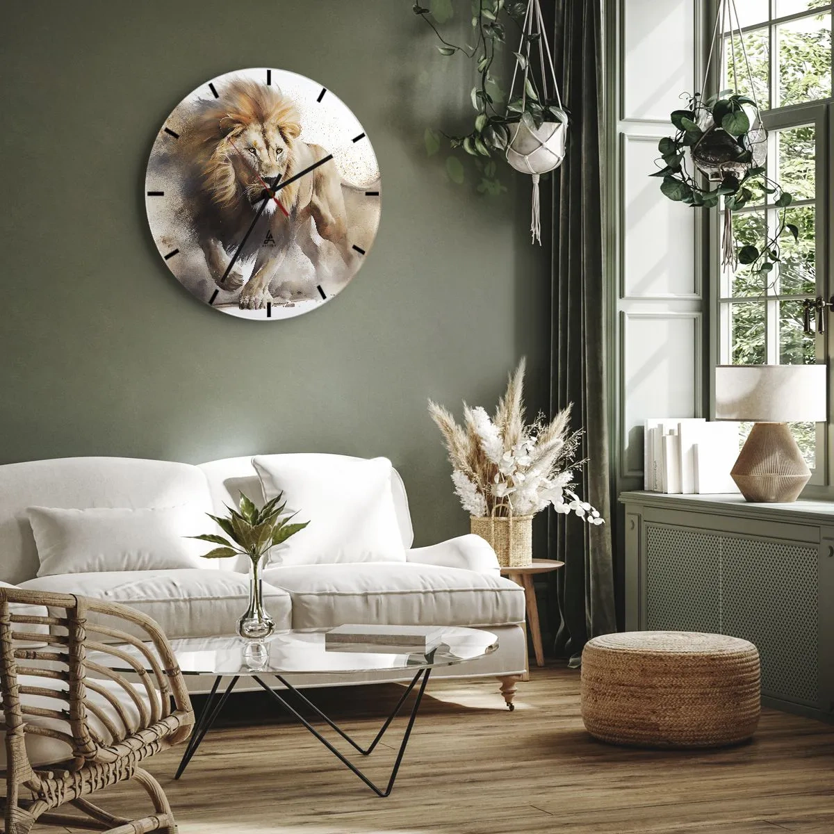 Wall clock - Clock on glass - King is on the Move - 40x40 cm