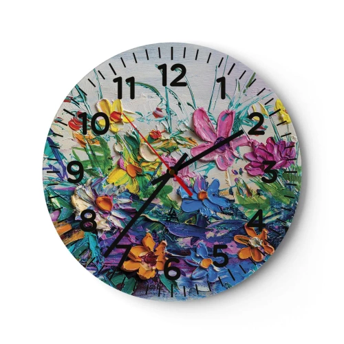 Wall clock - Clock on glass - Not So Still Nature - 30x30 cm