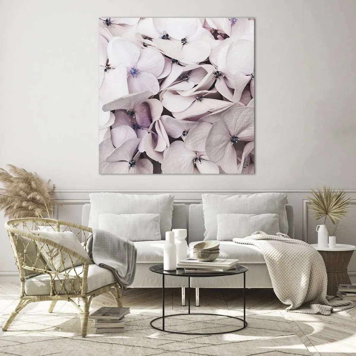 Glass picture - In the Flood of Flowers - 50x50 cm