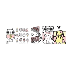 Photo Wallpaper Sample Self-Adhesive Deluxe Sticker - So Many Roles to Play - For children, Owl, Kids - 100x30 cm