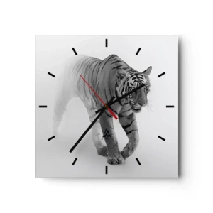 Wall clock - Clock on glass - Crouching in Fog - 30x30 cm