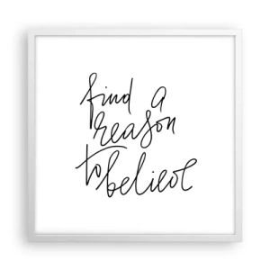 Poster in white frmae - It Is Possible - 50x50 cm