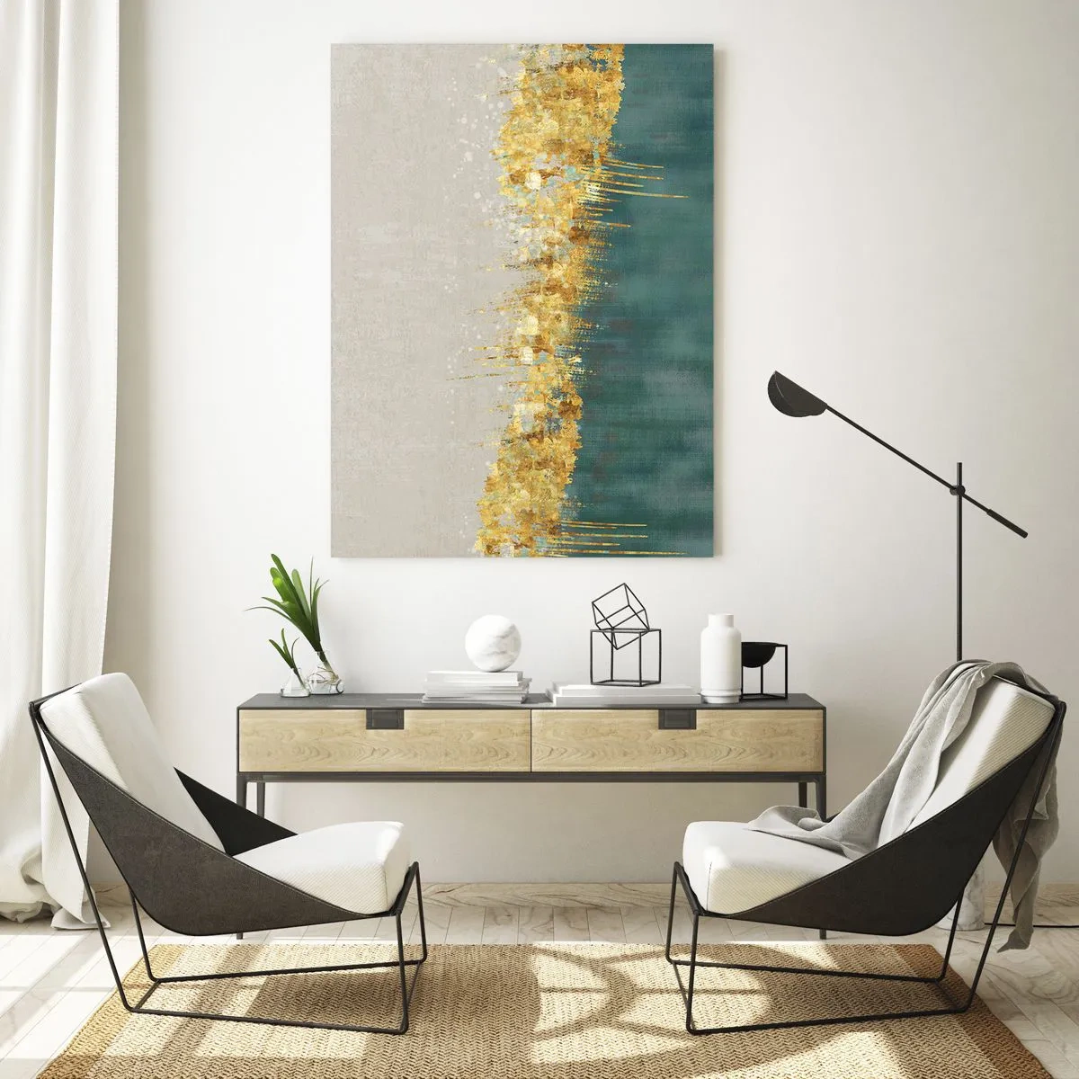 Glass picture - Golden Border - 50x70 cm