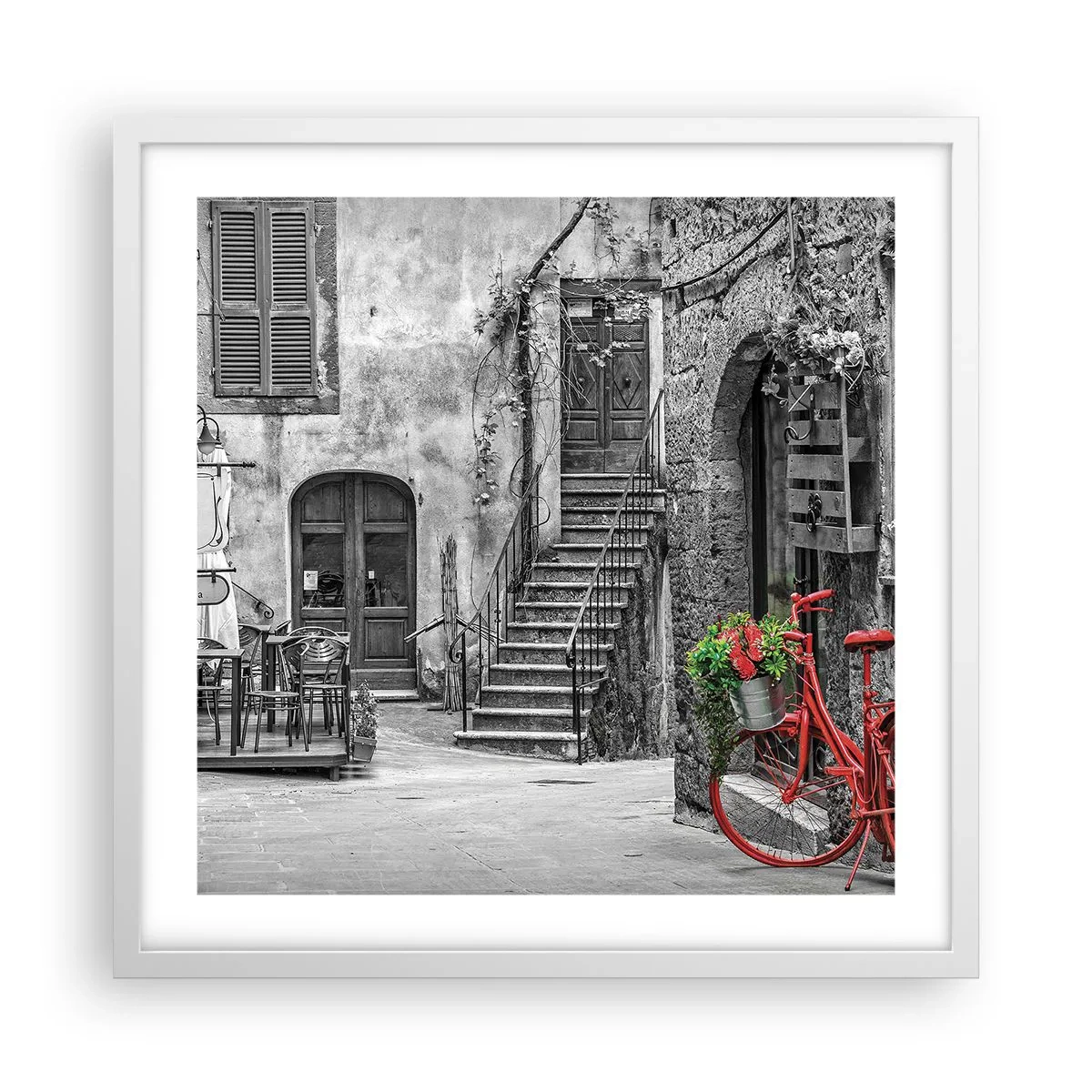 Poster in white frmae - Tuscan Alley - 50x50 cm