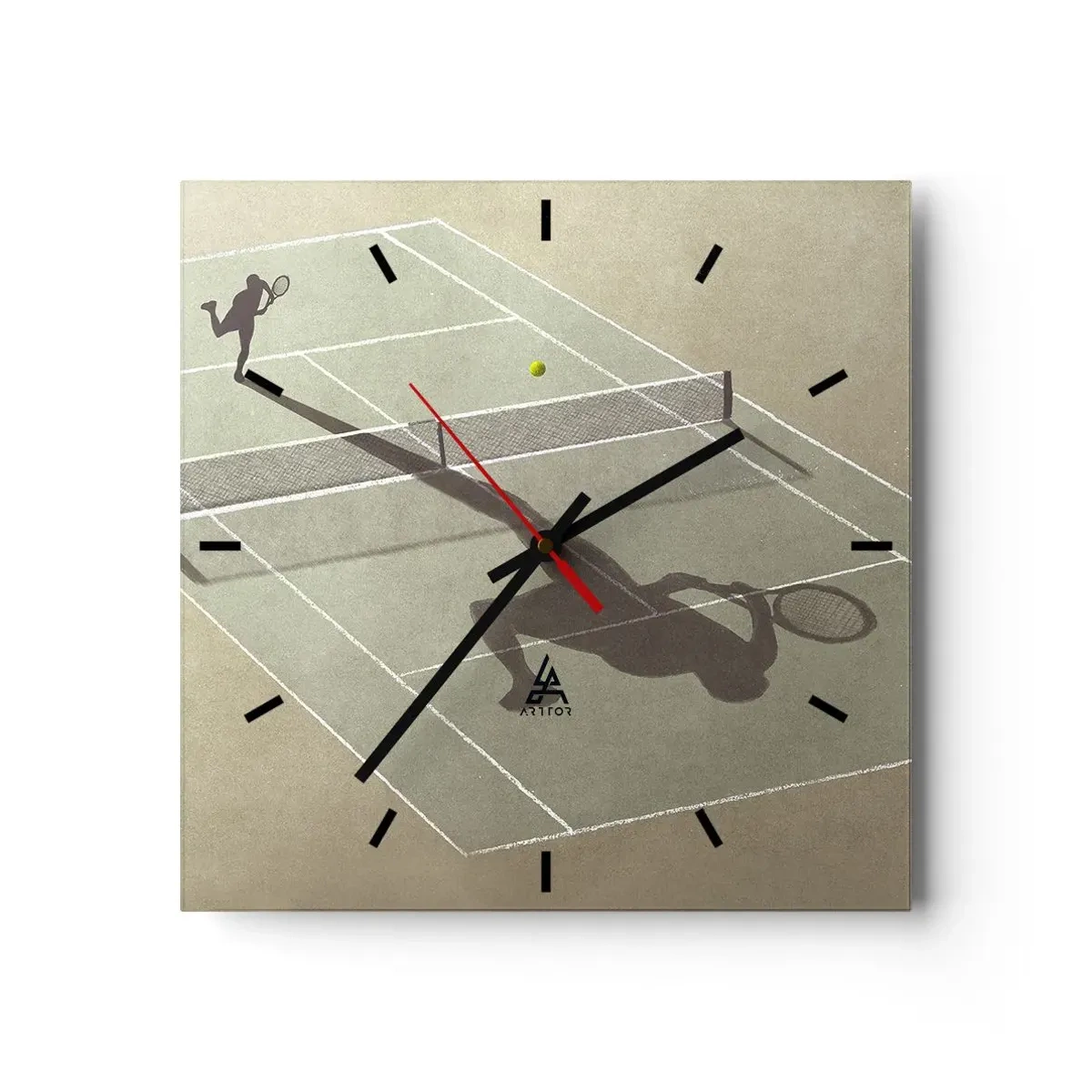Wall clock - Clock on glass - Overcoming Yourself - 30x30 cm