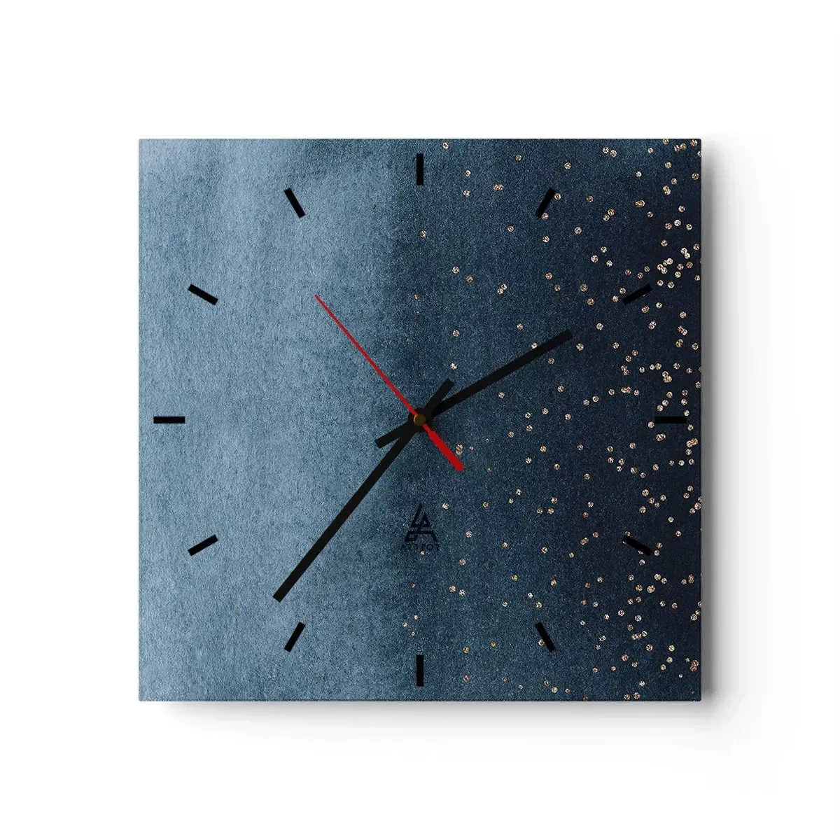 Wall clock - Clock on glass - Composition - Blue Phases - 30x30 cm