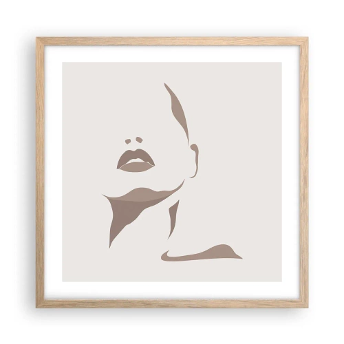 Poster in light oak frame - Created with Light and Shadow - 50x50 cm