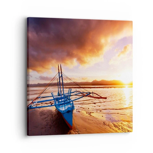 Canvas picture - After a Long Day, Stretching on the Sand - 30x30 cm