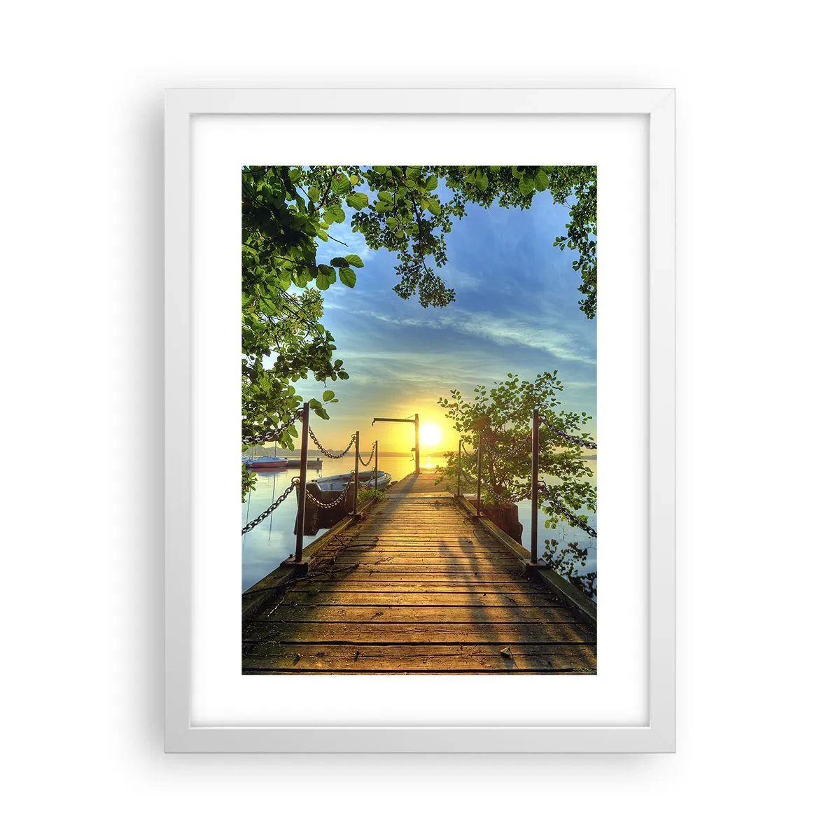 Poster in white frmae - Sunset by the Water - 30x40 cm