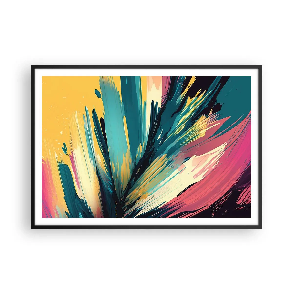 Poster in black frame - Composition -Explosion of Joy - 100x70 cm