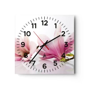 Wall clock - Clock on glass - Delicate Like a Spring Breeze - 30x30 cm