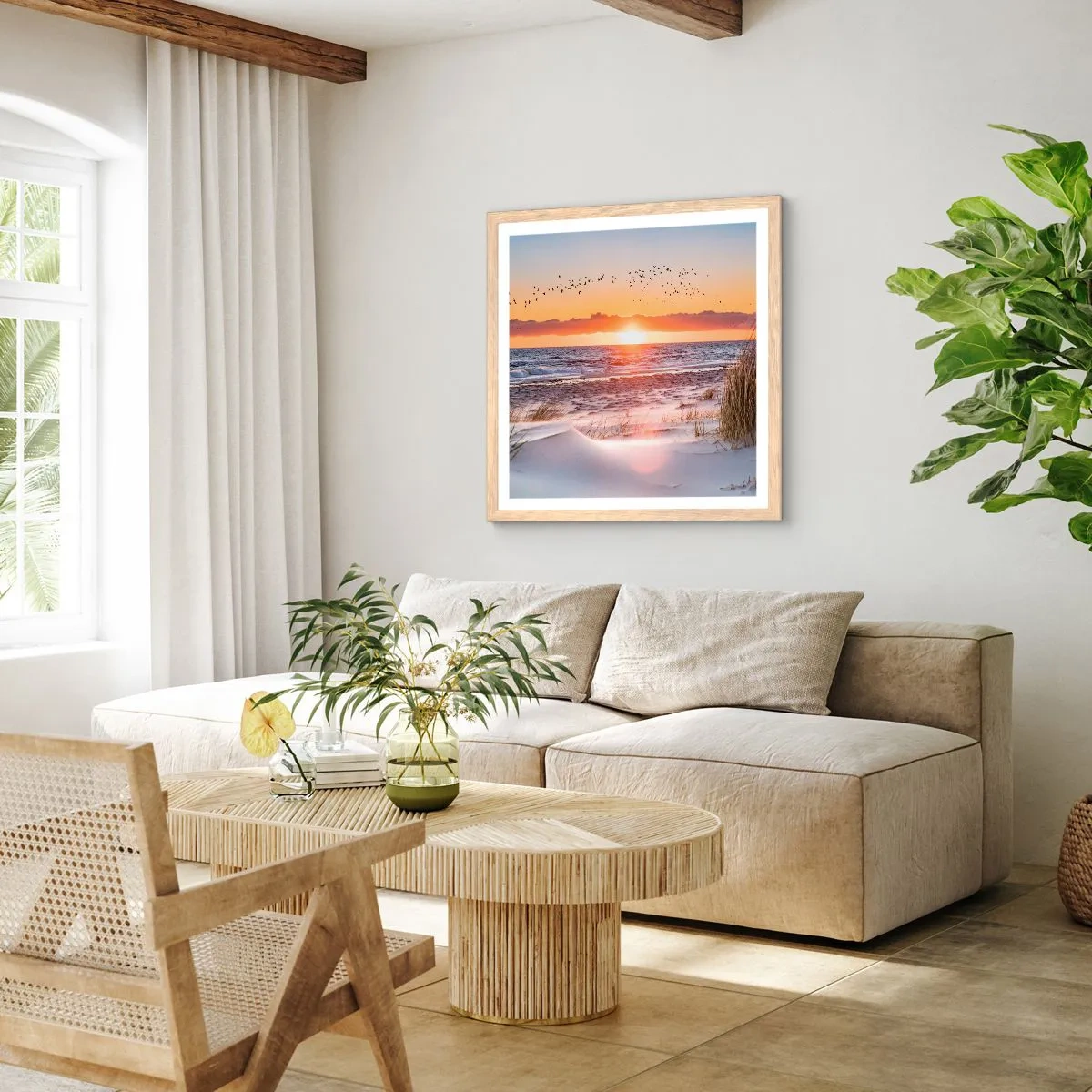 Poster in light oak frame - Horizontal Landscape - 30x30 cm